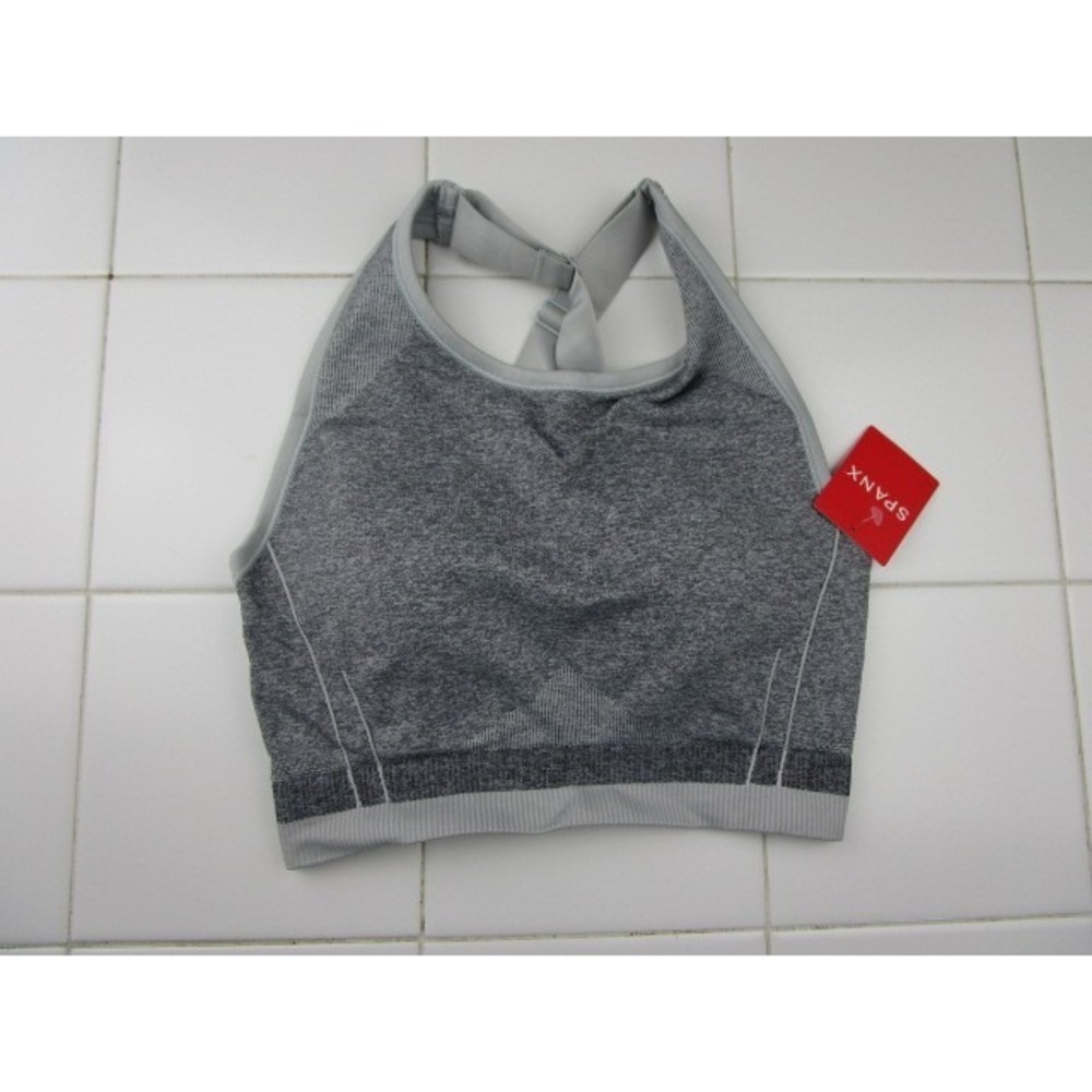 Spanx Seamless Sculpt Sports Bra Spacedye Cloud Gray Women's Size Small